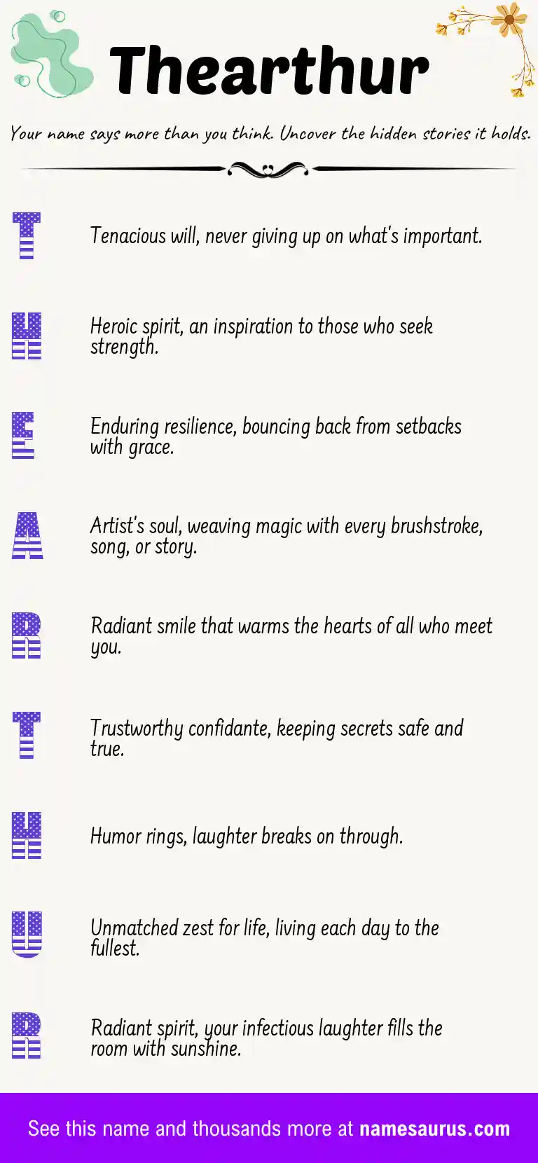 Acrostic poem about Thearthur.