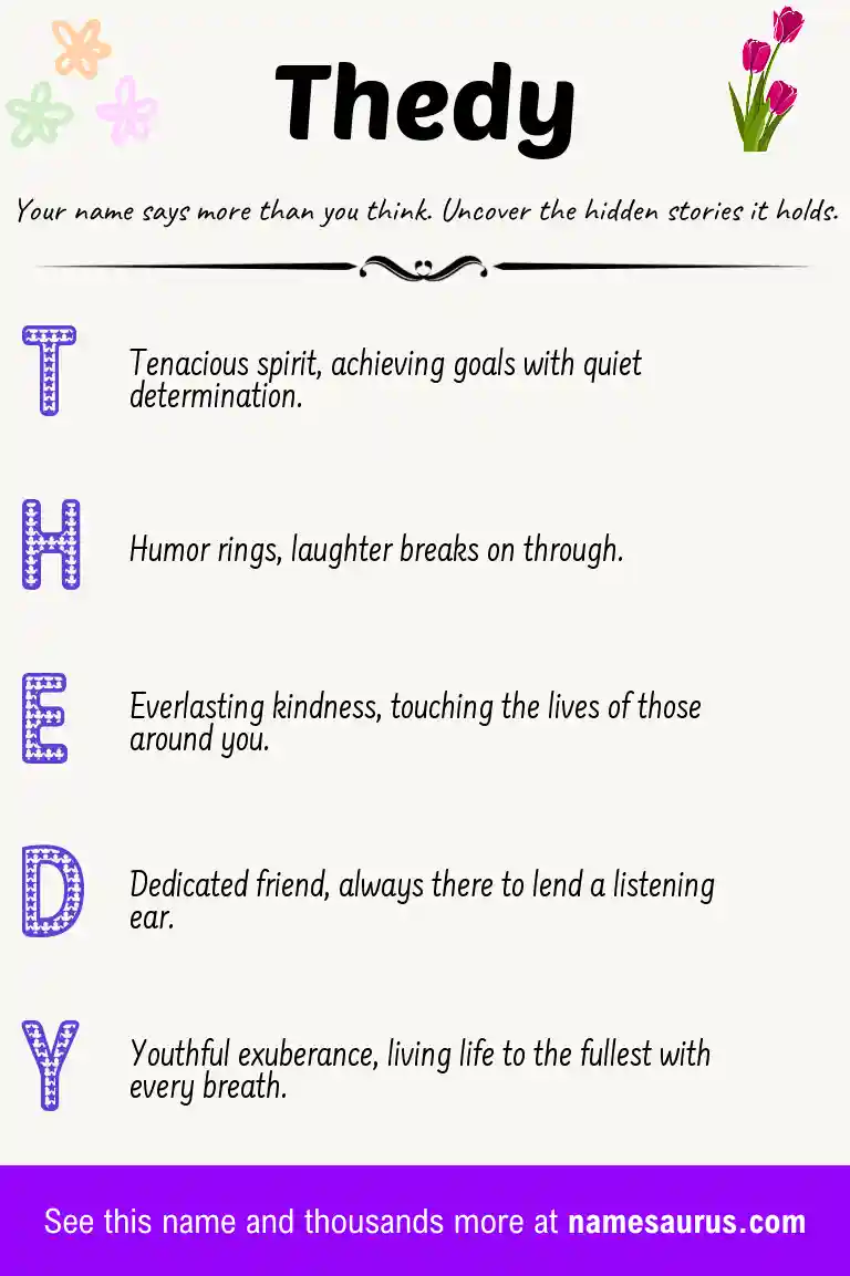 Acrostic poem about Thedy.