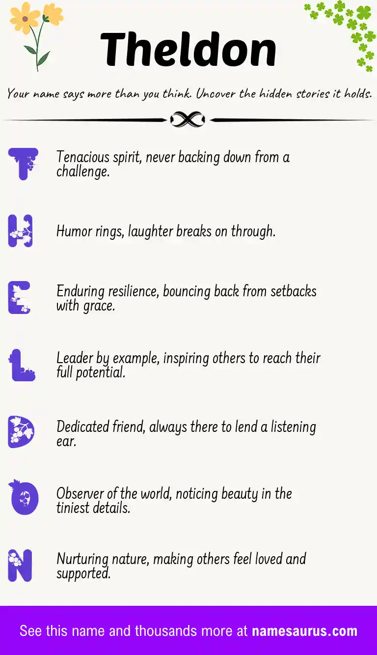 Acrostic poem about Theldon.