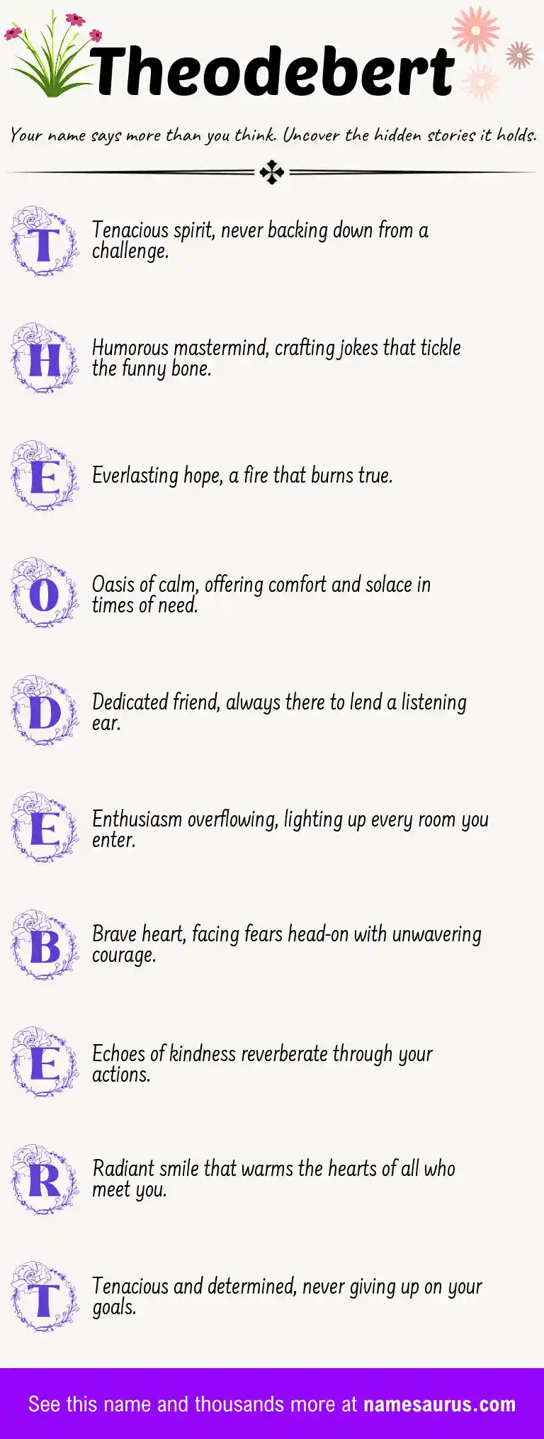 Acrostic poem about Theodebert.