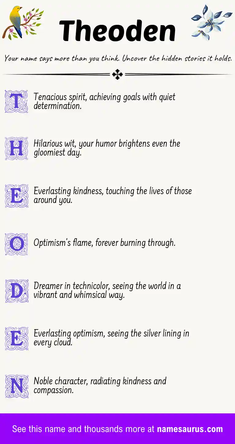 Acrostic poem about Theoden.