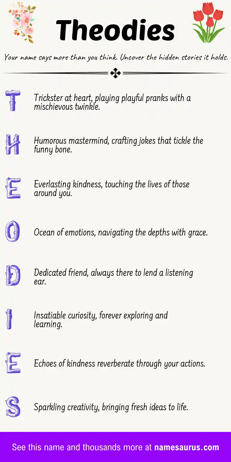 Acrostic poem about Theodies.