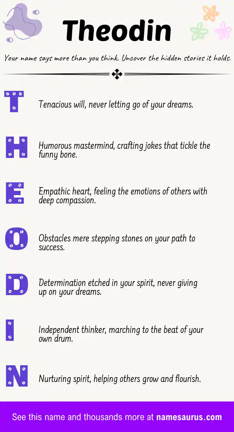 Acrostic poem about Theodin.