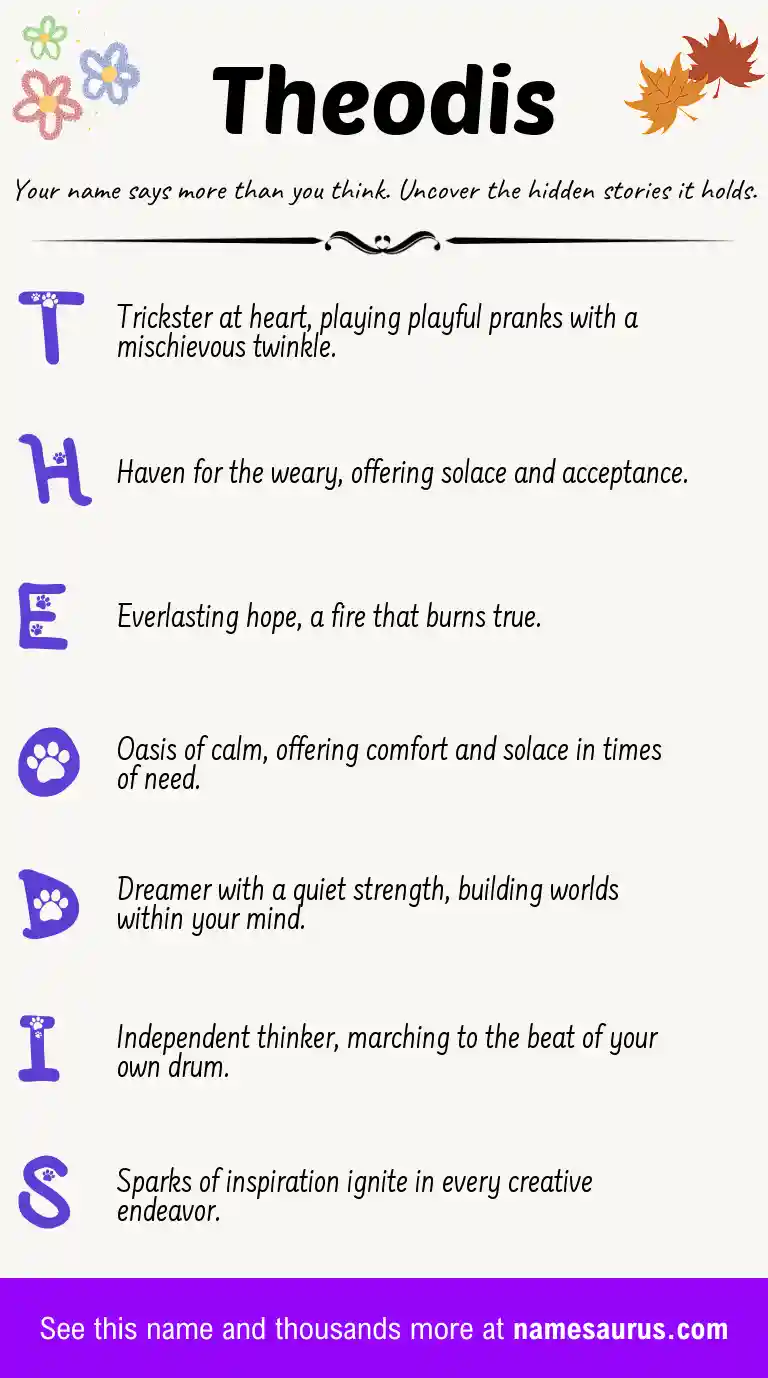 Acrostic poem about Theodis.