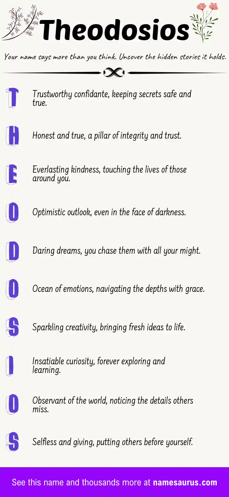 Acrostic poem about Theodosios.