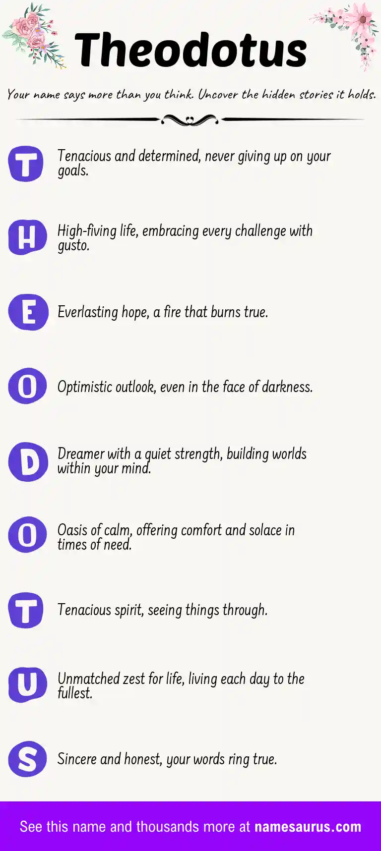 Acrostic poem about Theodotus.