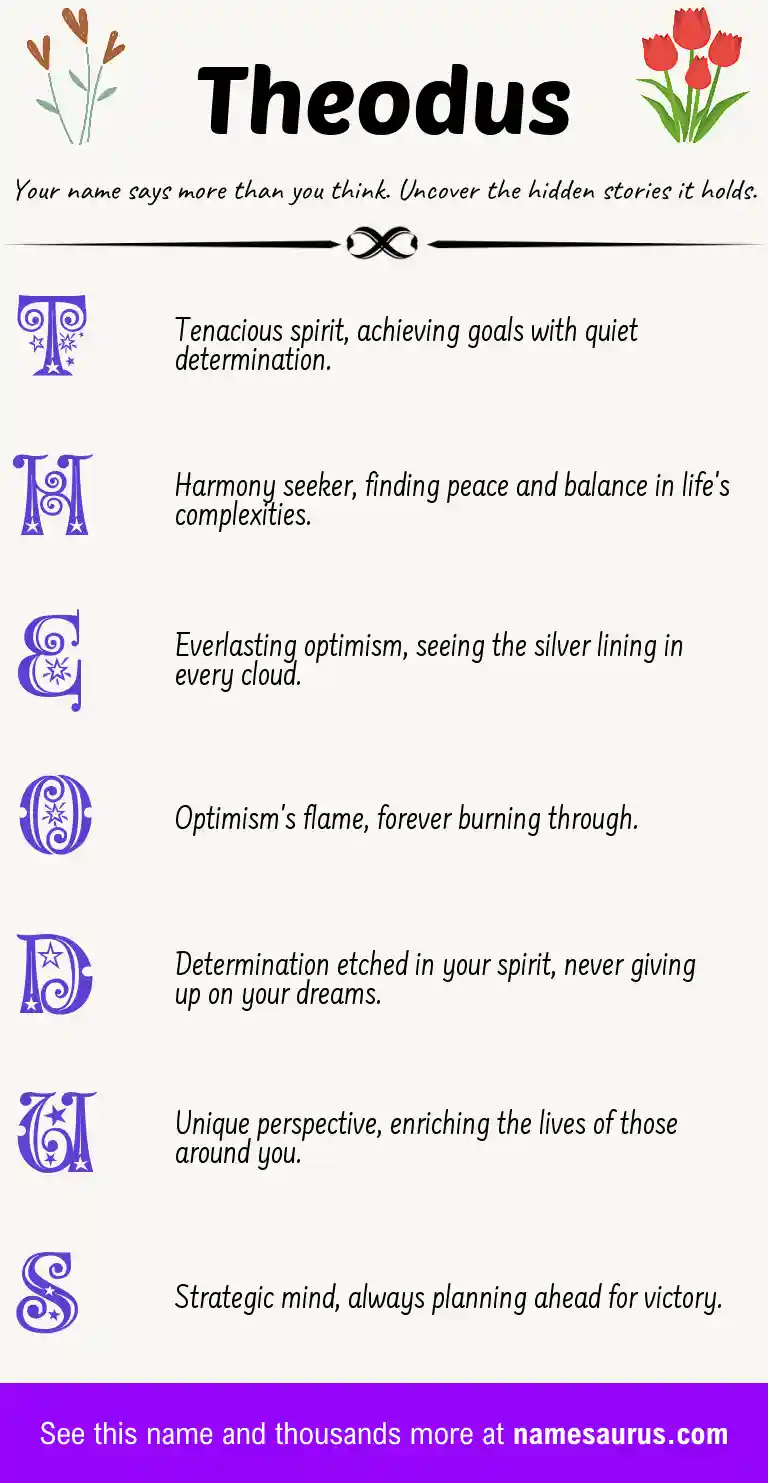 Acrostic poem about Theodus.
