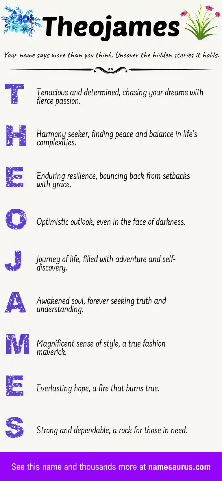 Acrostic poem about Theojames.