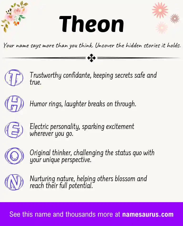 Acrostic poem about Theon.