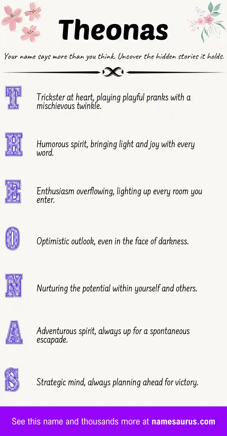 Acrostic poem about Theonas.