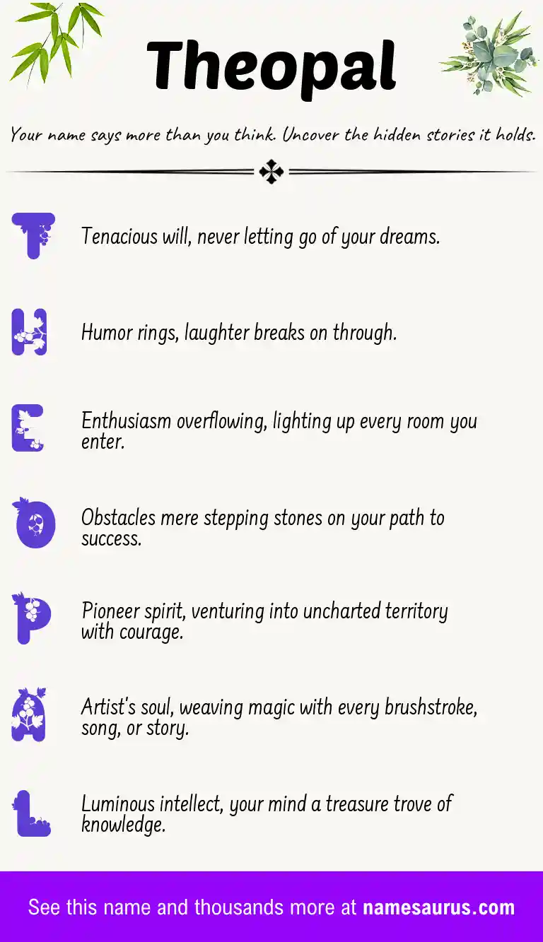 Acrostic poem about Theopal.