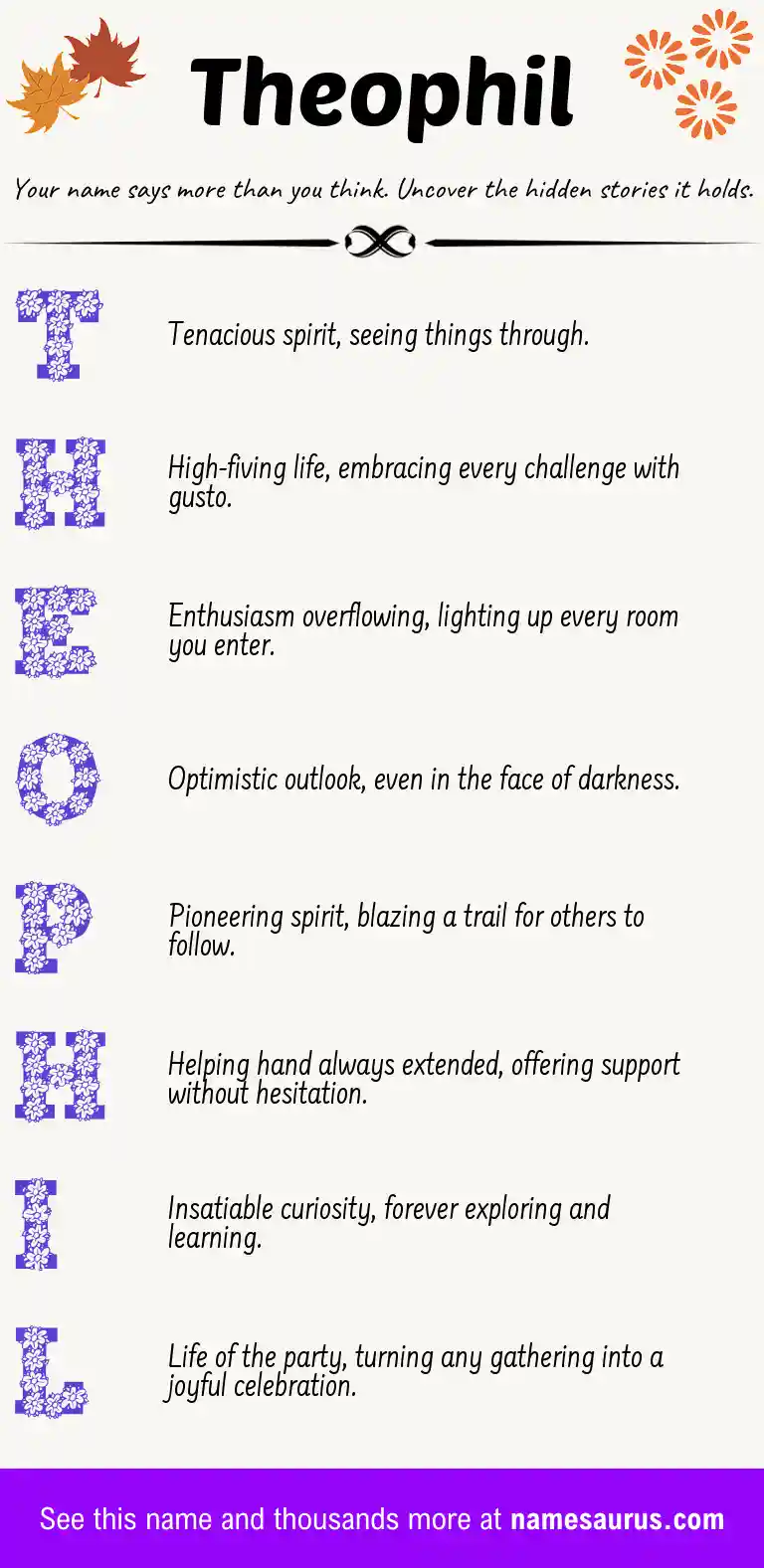 Acrostic poem about Theophil.