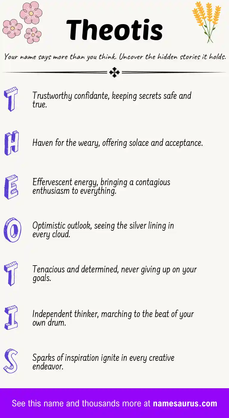 Acrostic poem about Theotis.