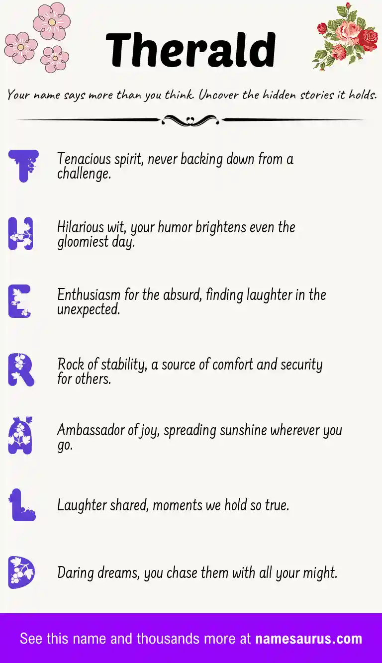 Acrostic poem about Therald.