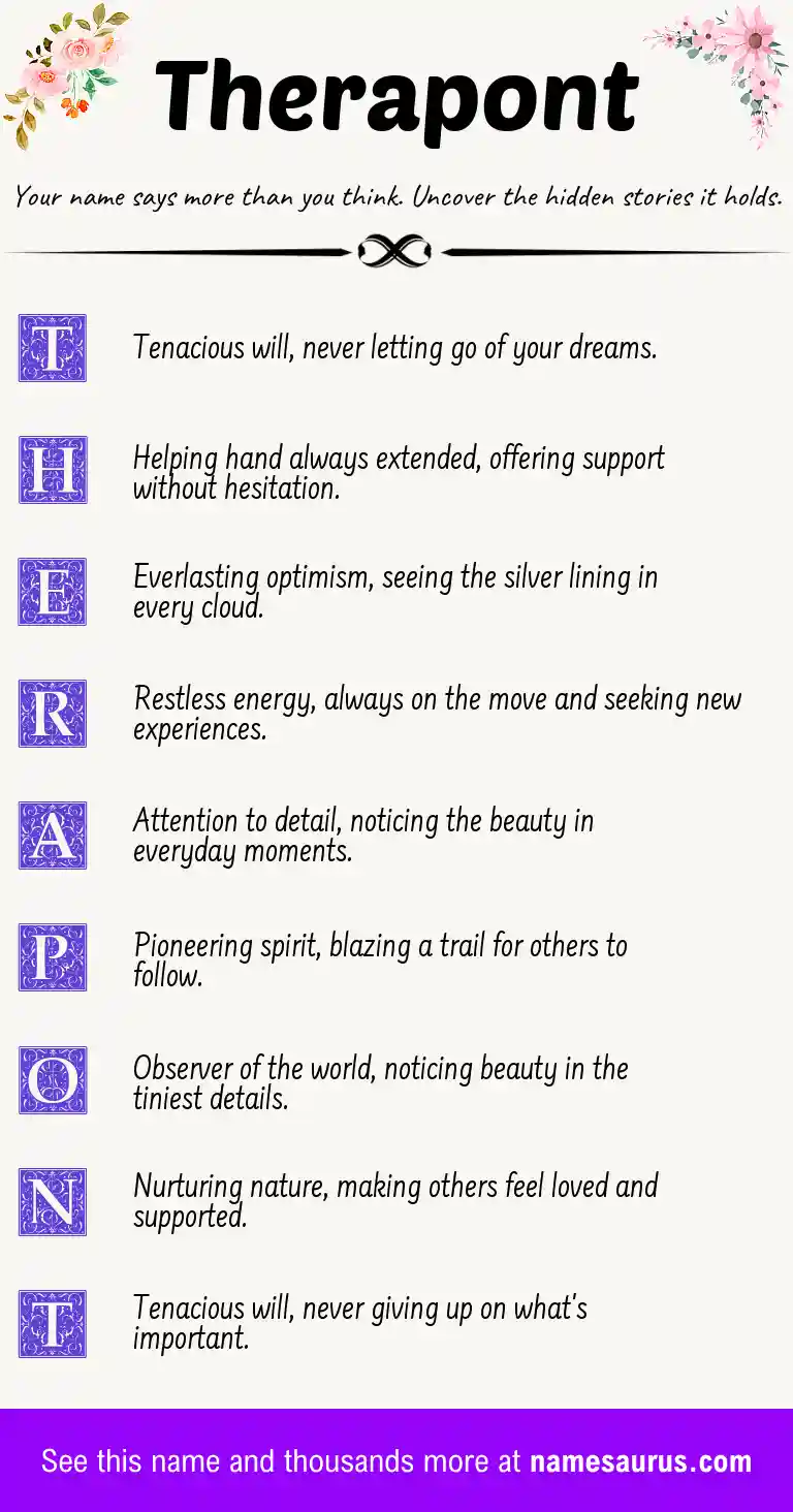 Acrostic poem about Therapont.