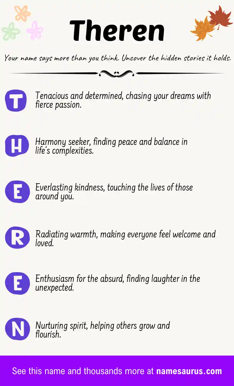 Acrostic poem about Theren.