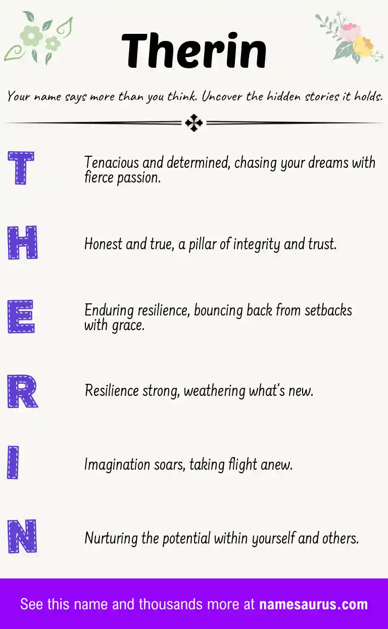 Acrostic poem about Therin.