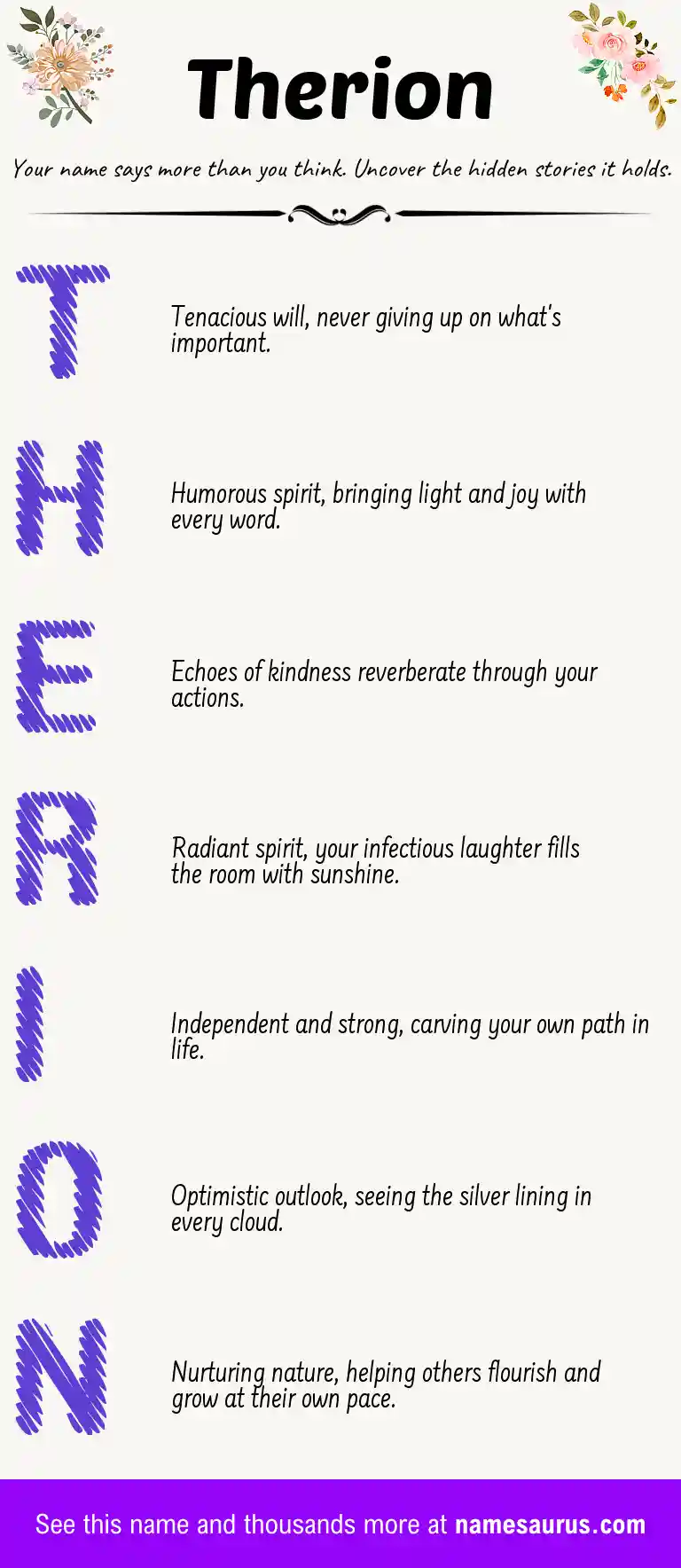Acrostic poem about Therion.