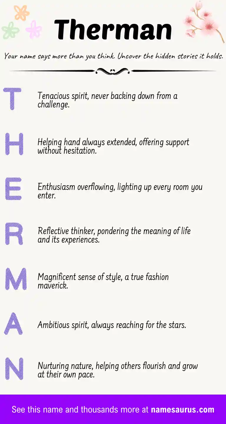 Acrostic poem about Therman.
