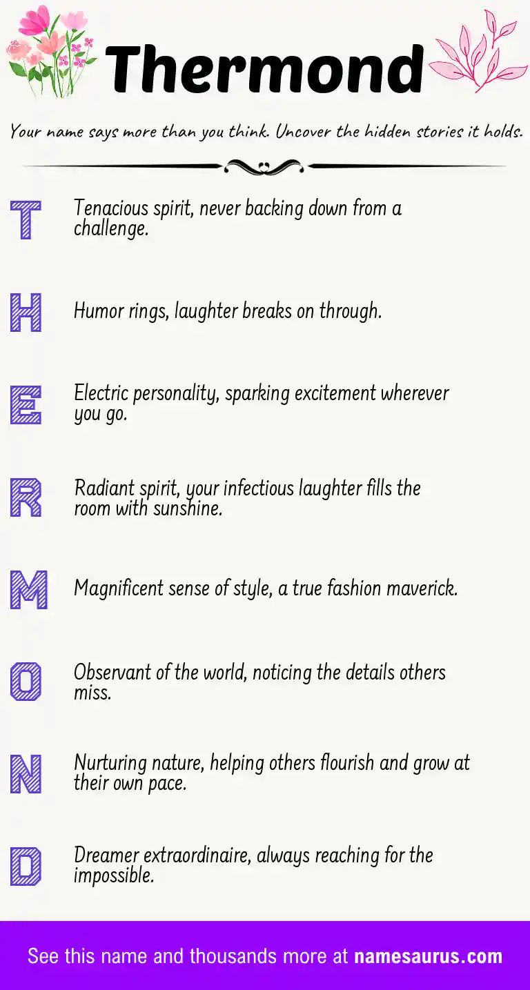 Acrostic poem about Thermond.