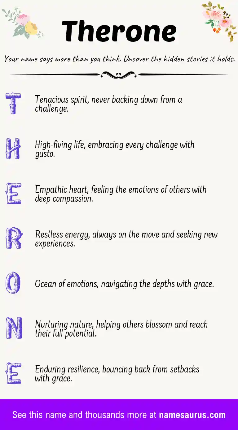 Acrostic poem about Therone.