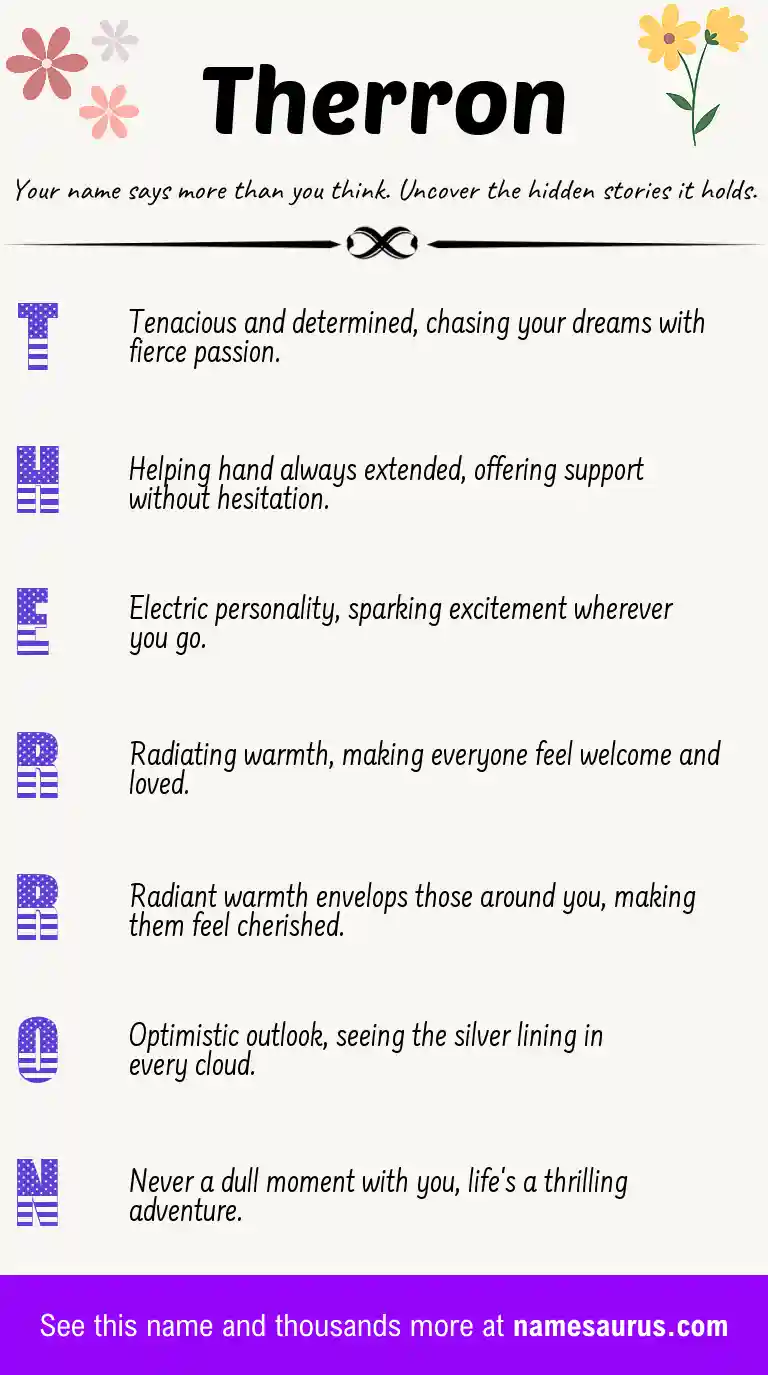 Acrostic poem about Therron.