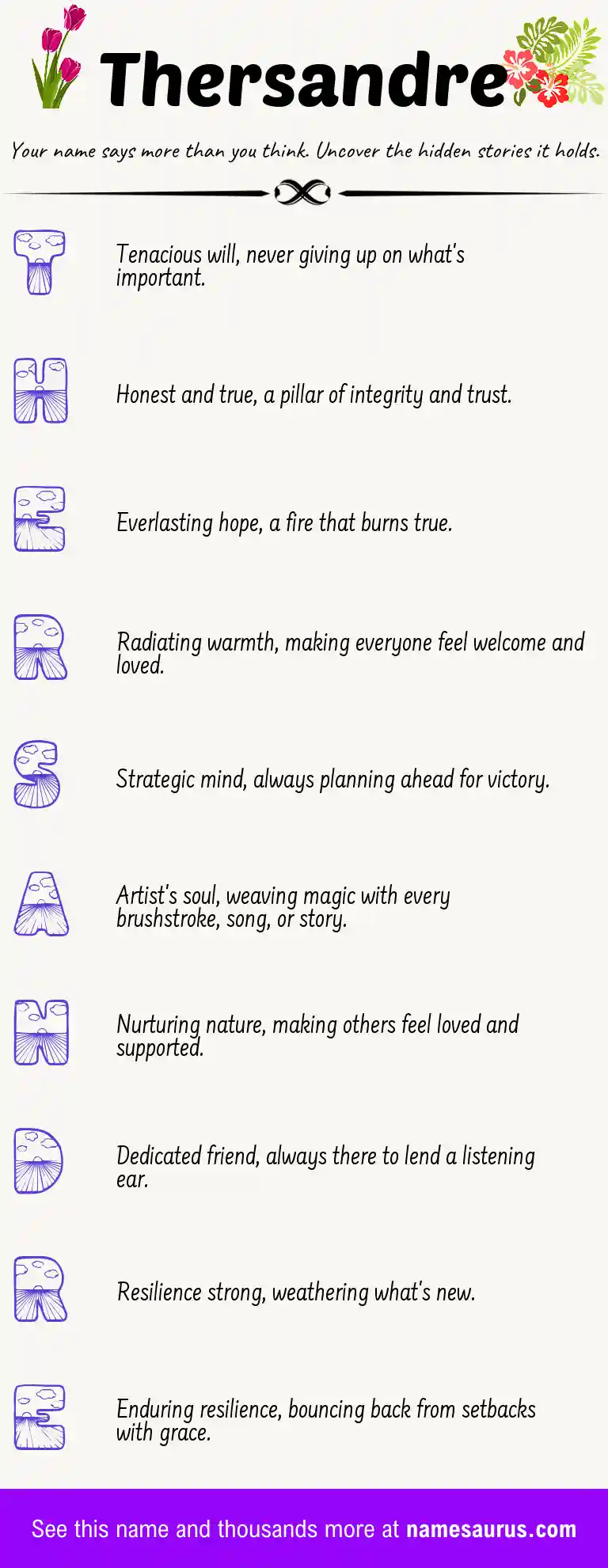 Acrostic poem about Thersandre.