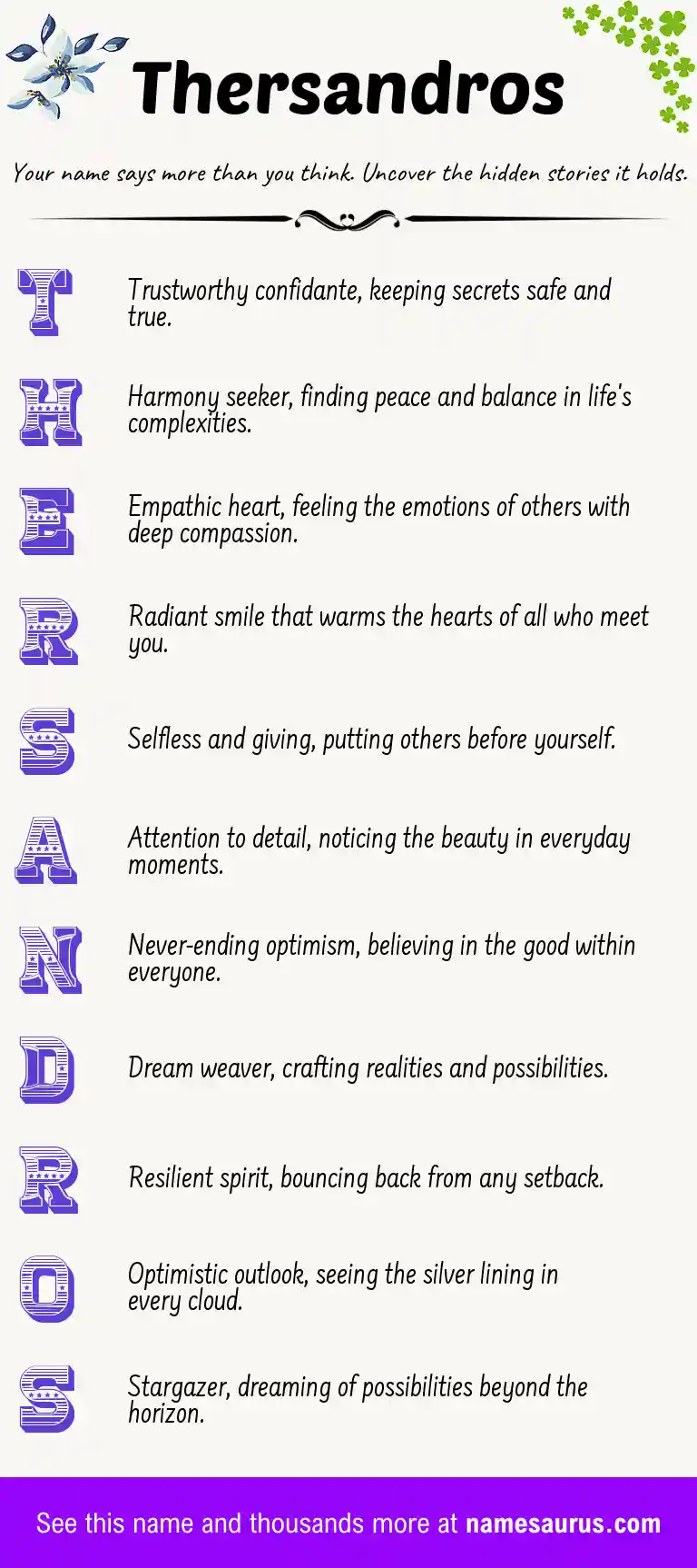 Acrostic poem about Thersandros.