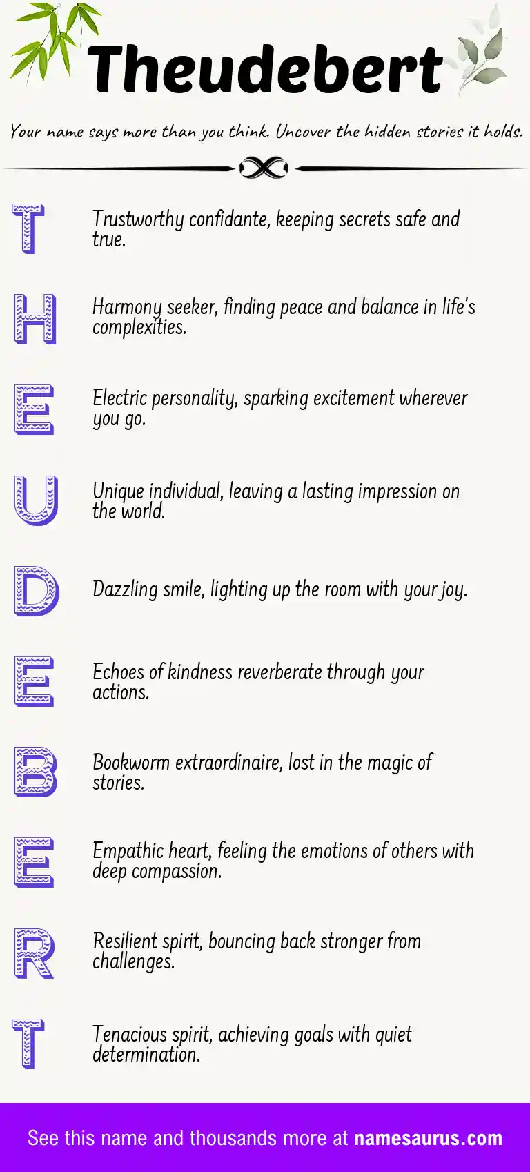 Acrostic poem about Theudebert.
