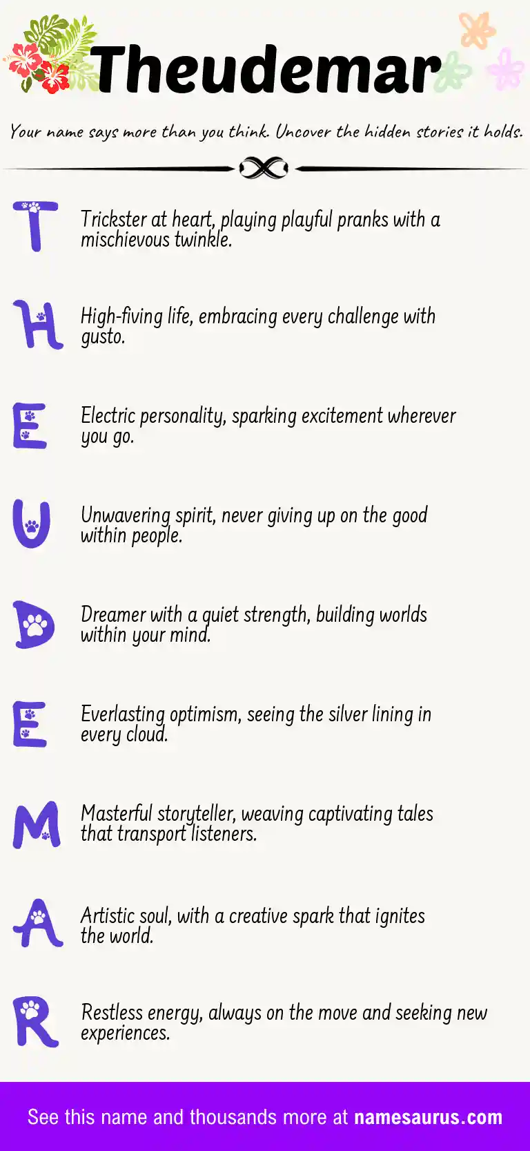 Acrostic poem about Theudemar.