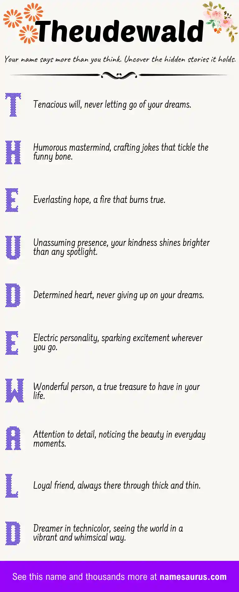 Acrostic poem about Theudewald.