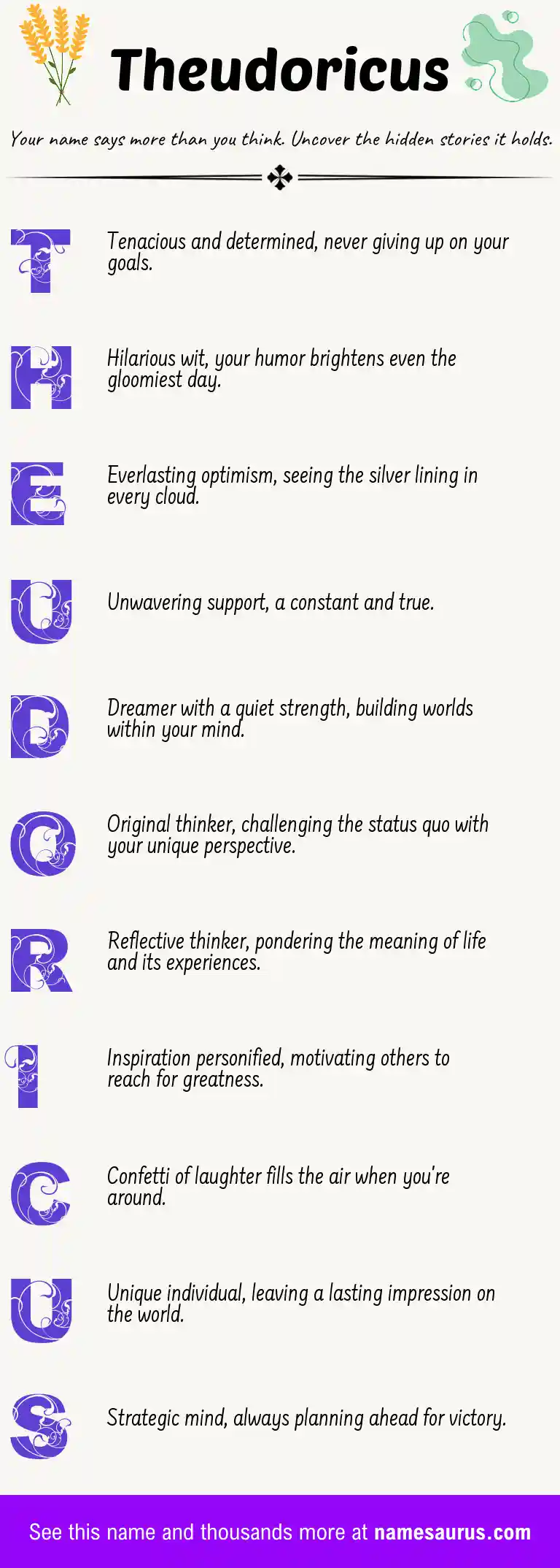 Acrostic poem about Theudoricus.