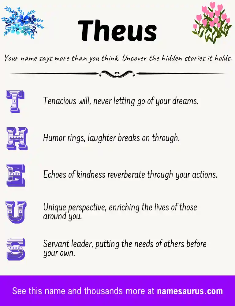 Acrostic poem about Theus.