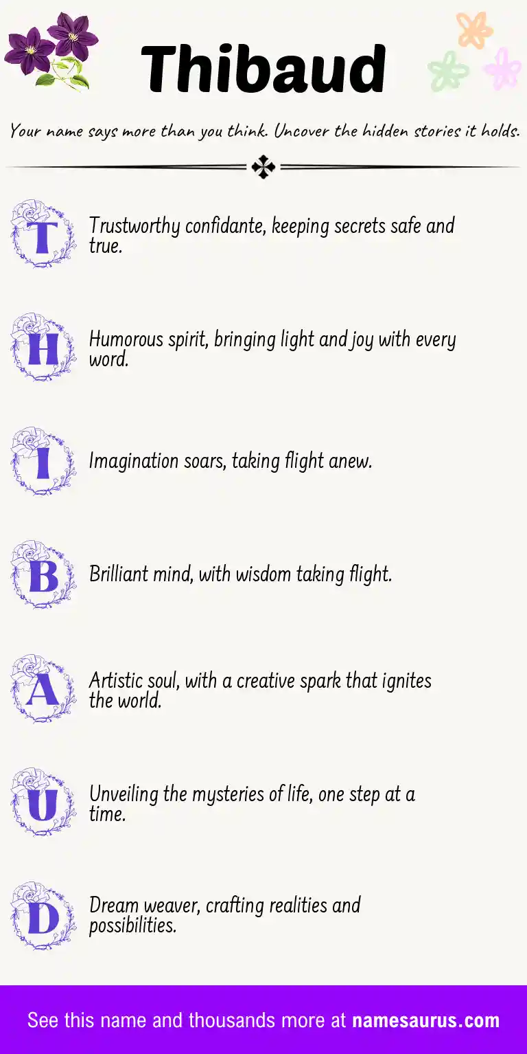 Acrostic poem about Thibaud.
