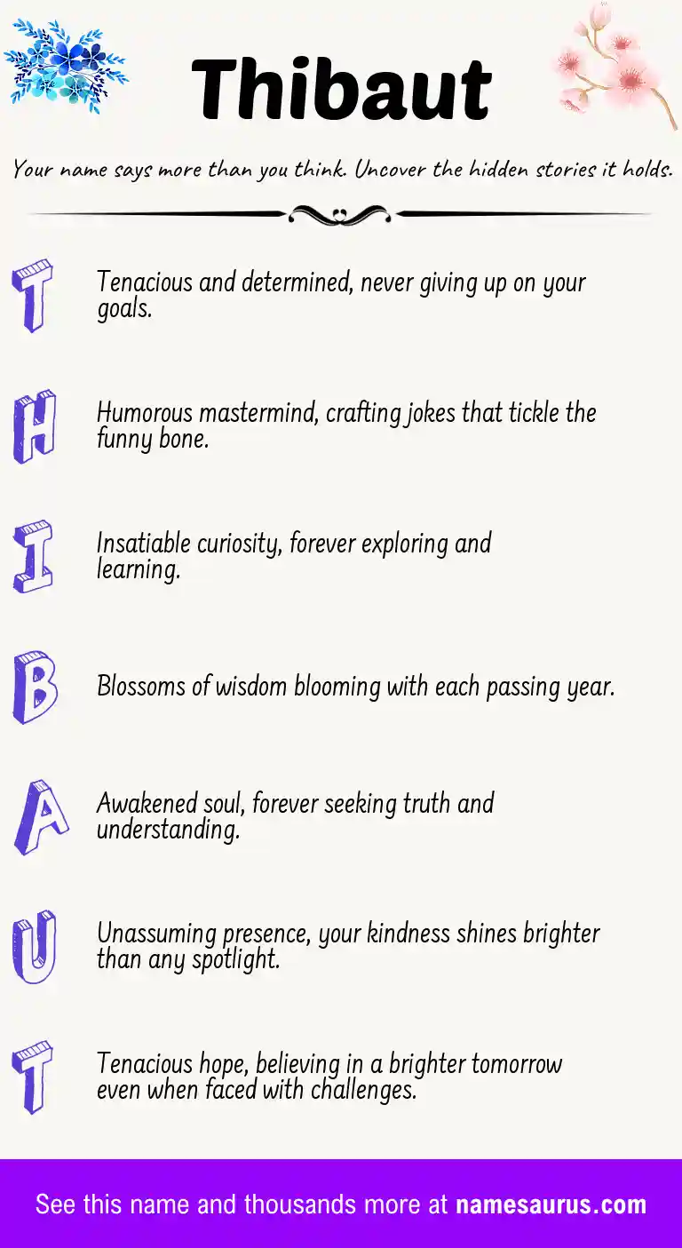 Acrostic poem about Thibaut.