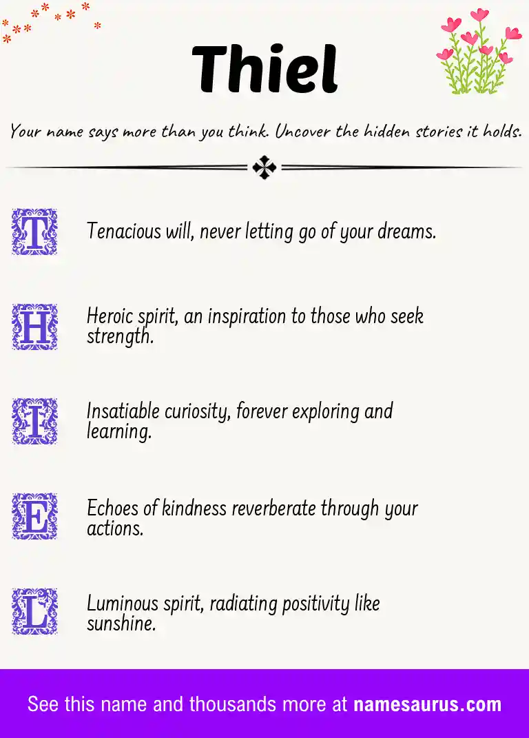 Acrostic poem about Thiel.