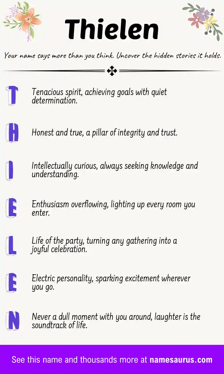 Acrostic poem about Thielen.