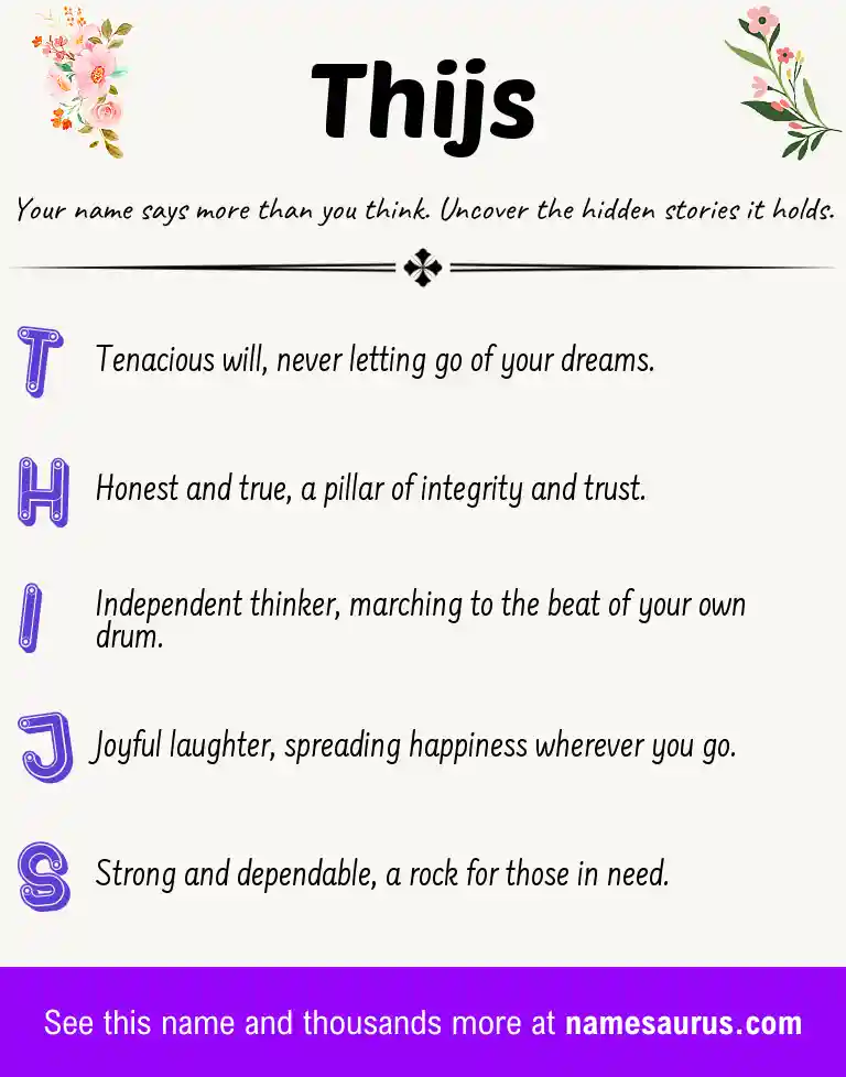Acrostic poem about Thijs.