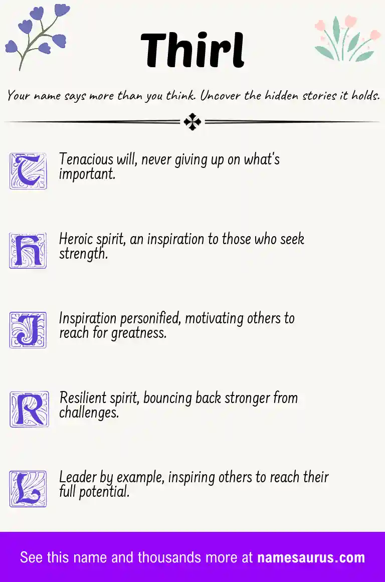 Acrostic poem about Thirl.
