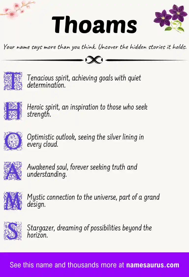 Acrostic poem about Thoams.