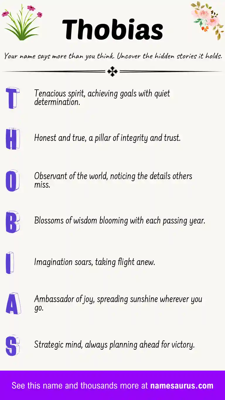 Acrostic poem about Thobias.