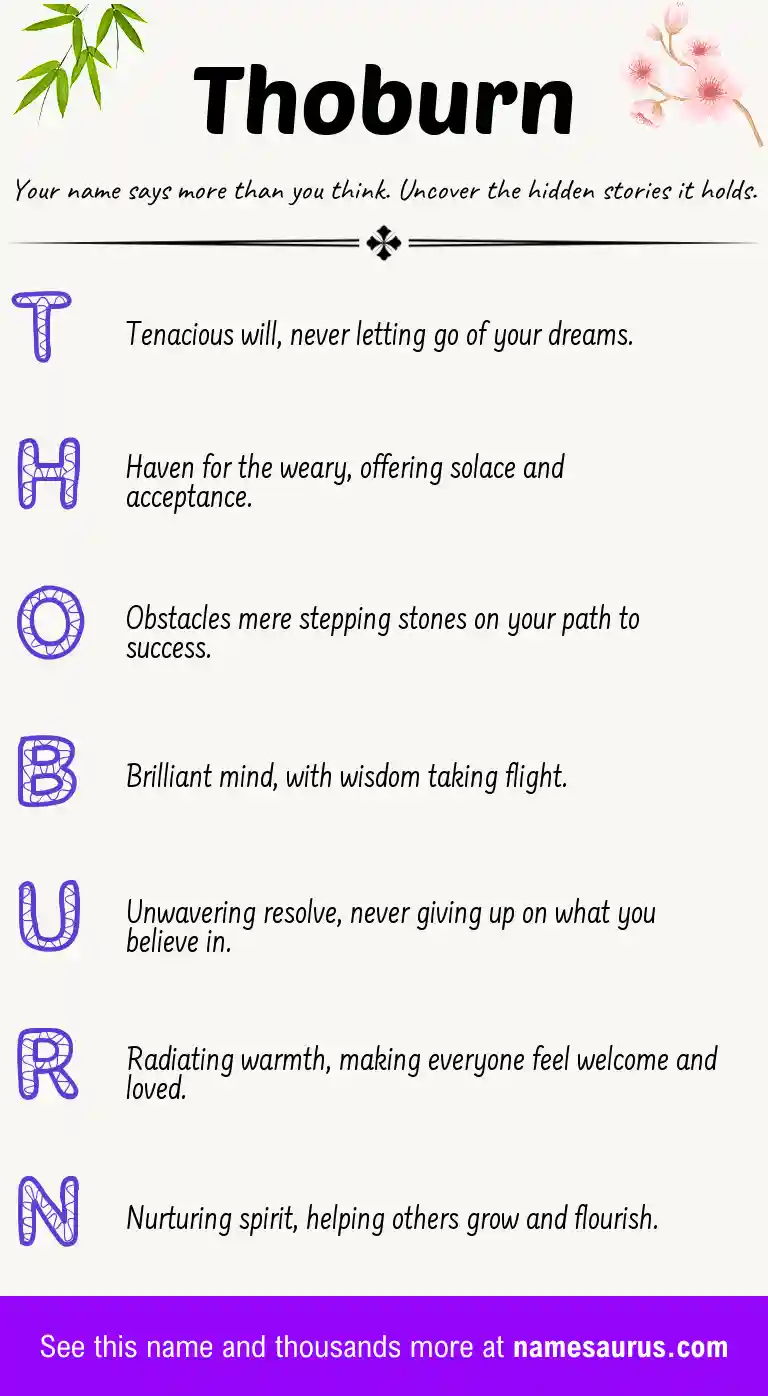 Acrostic poem about Thoburn.