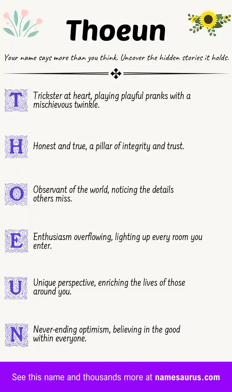 Acrostic poem about Thoeun.