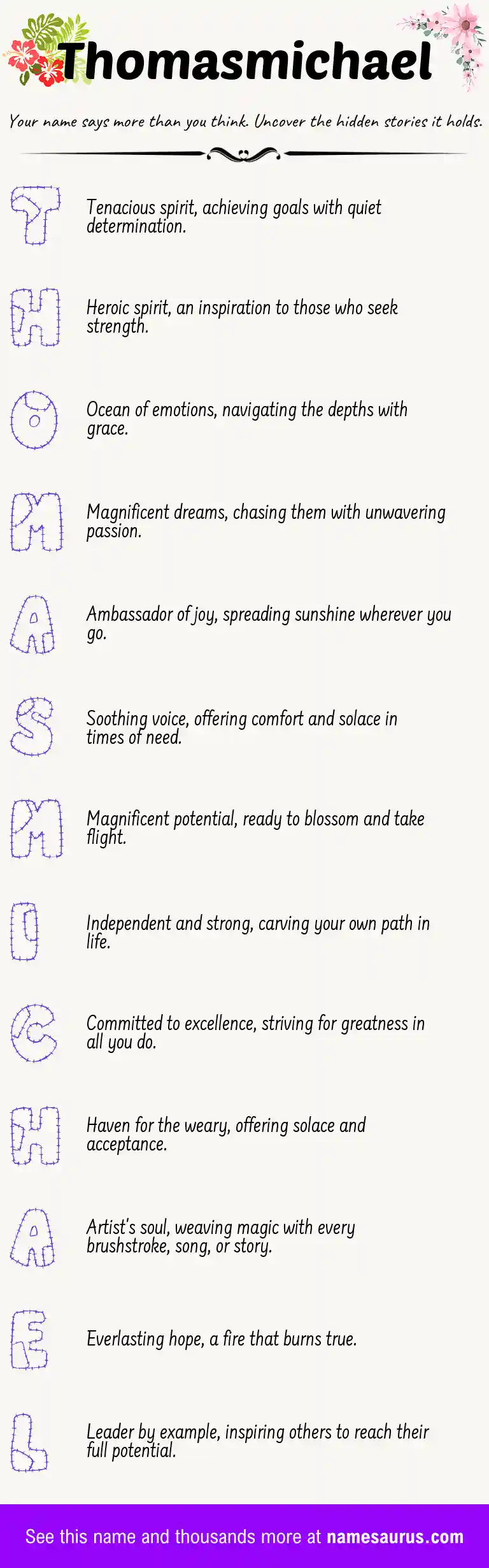 Acrostic poem about Thomasmichael.