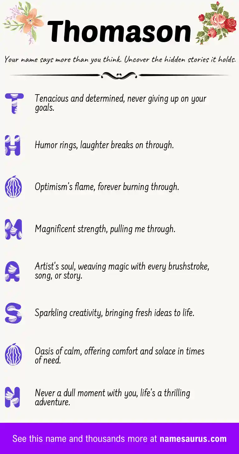 Acrostic poem about Thomason.