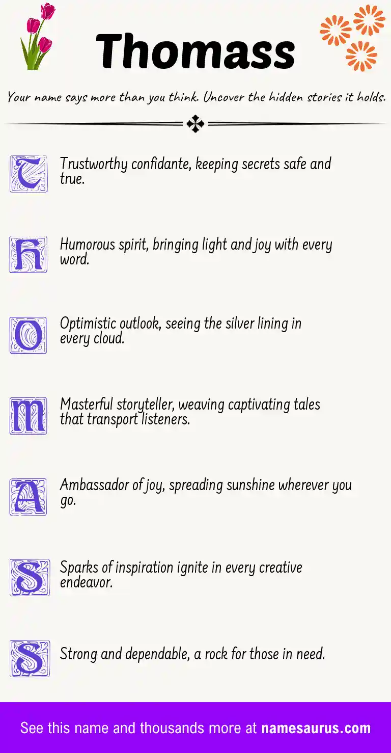 Acrostic poem about Thomass.