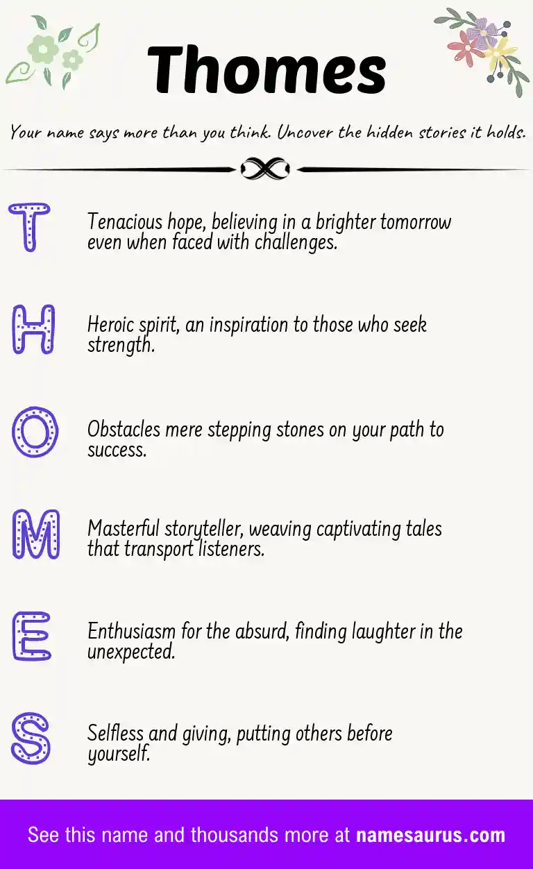 Acrostic poem about Thomes.
