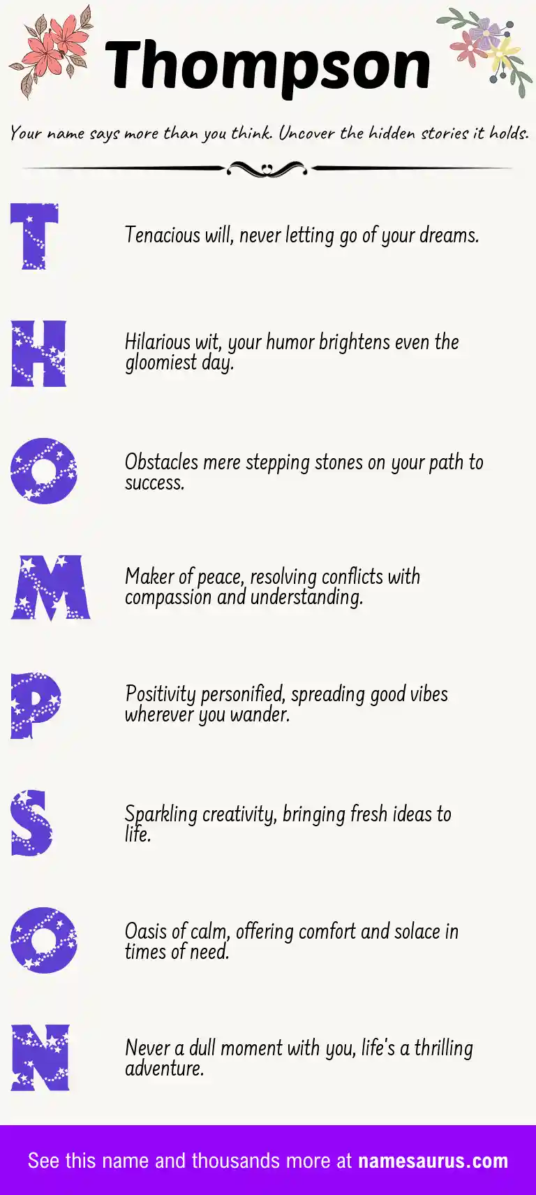 Acrostic poem about Thompson.