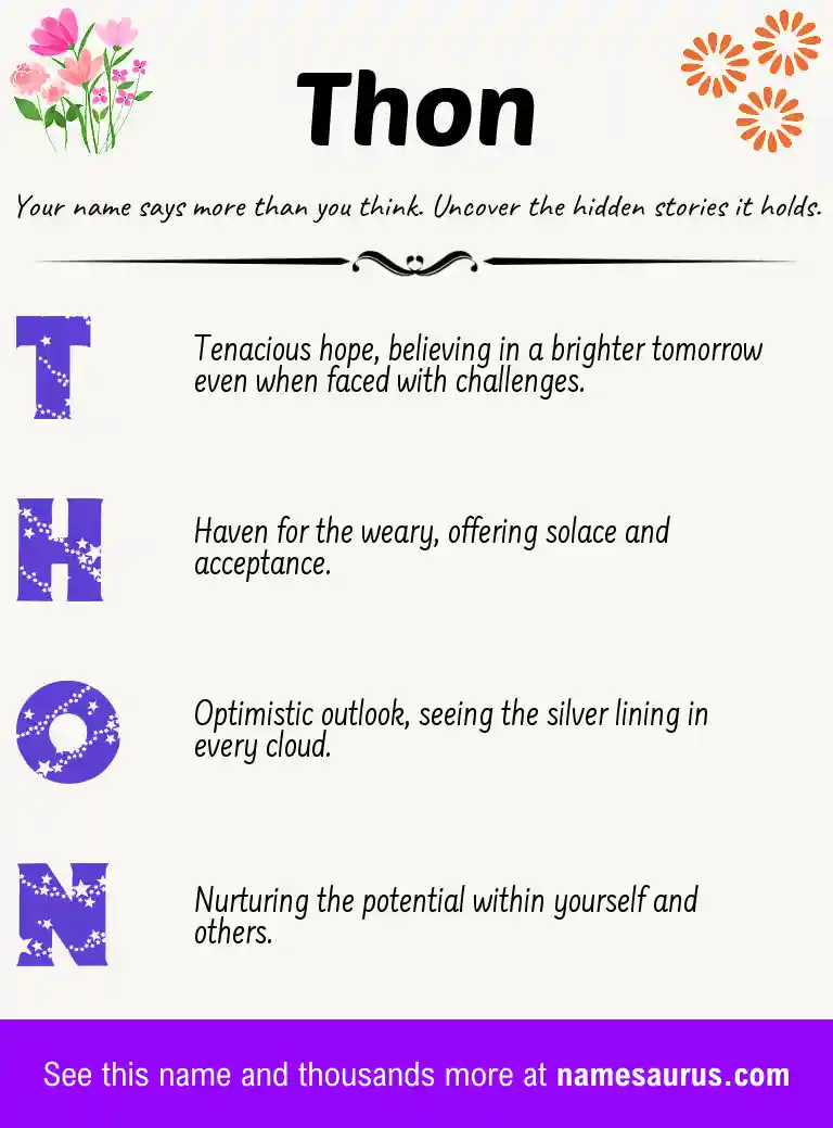 Acrostic poem about Thon.