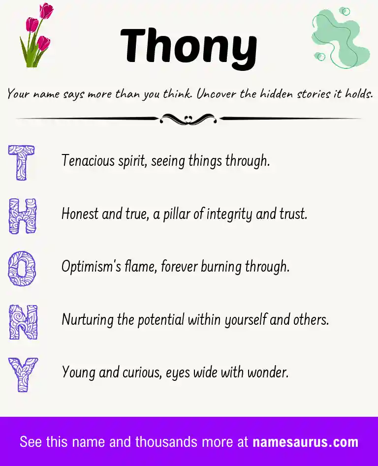 Acrostic poem about Thony.